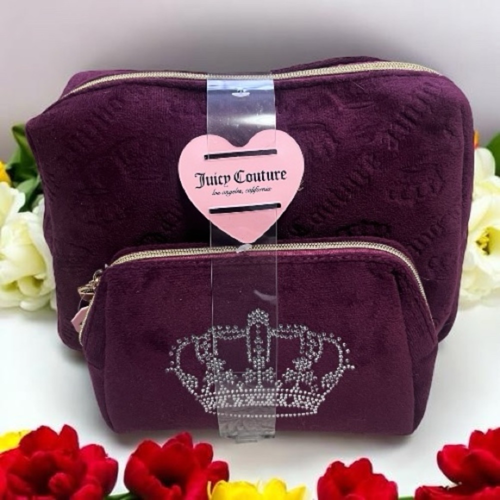 New Juicy Couture Plum purple cosmetic and Travel Toiletry Set
